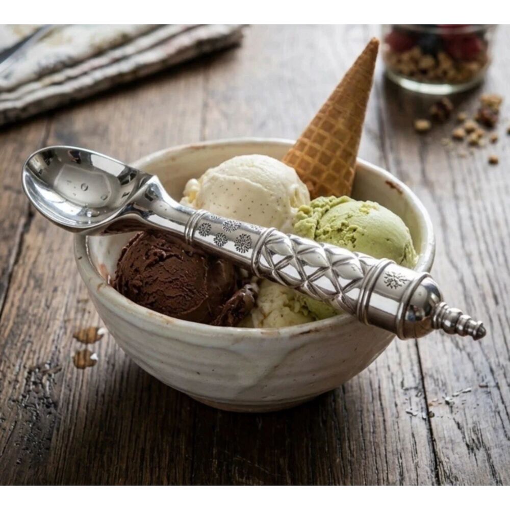 VTG Towle Christmas Ice Cream Scooper Scoop Silver Snowflake Design Rare Piece
